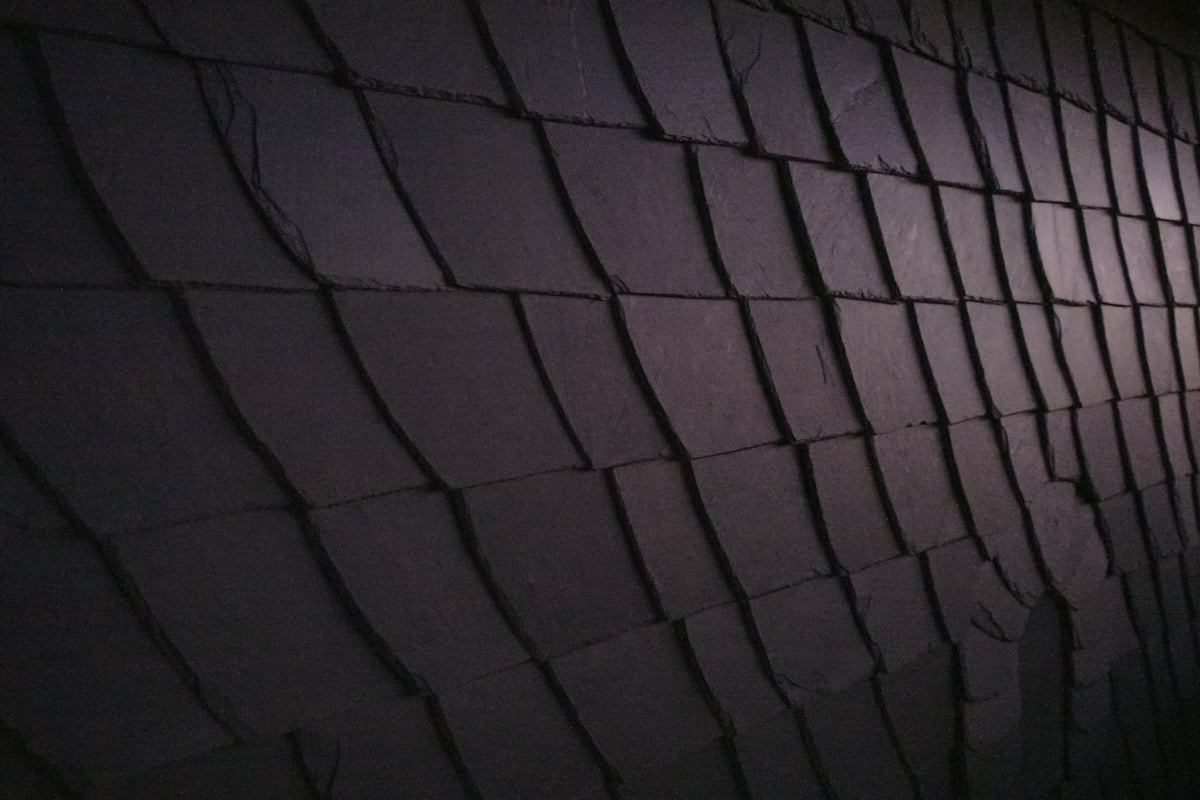 Freshly installed slate tiles